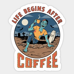 Coffee Zombie Sticker